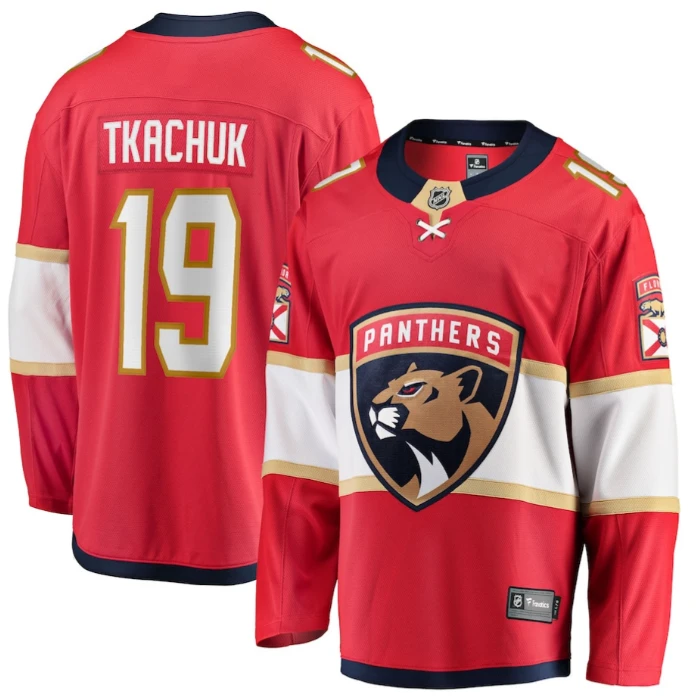 Matthew Tkachuk 19 Florida Panthers 2025 Breakaway Player Men Jersey Red by Hockey David