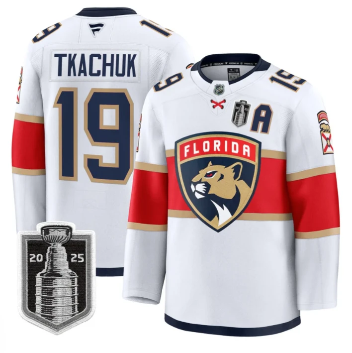 Matthew Tkachuk Jersey #19 Florida Panthers 2025 Stanley Cup Final Stitched White by Hockey David