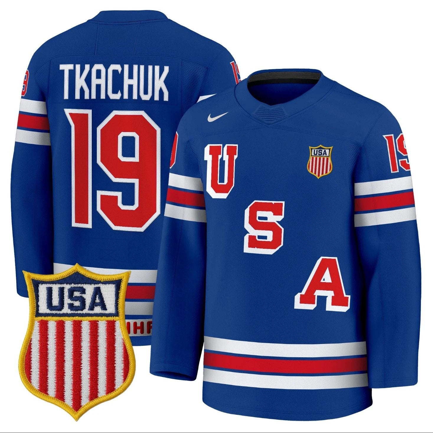 Matthew Tkachuk Jersey #19 USA Olympic 2026 Premium Hockey Stitched by Hockey David