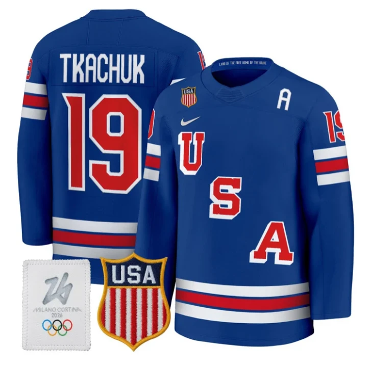 Matthew Tkachuk Jersey #19 USA Olympic 2026 Premium Hockey All Stitched by Hockey David