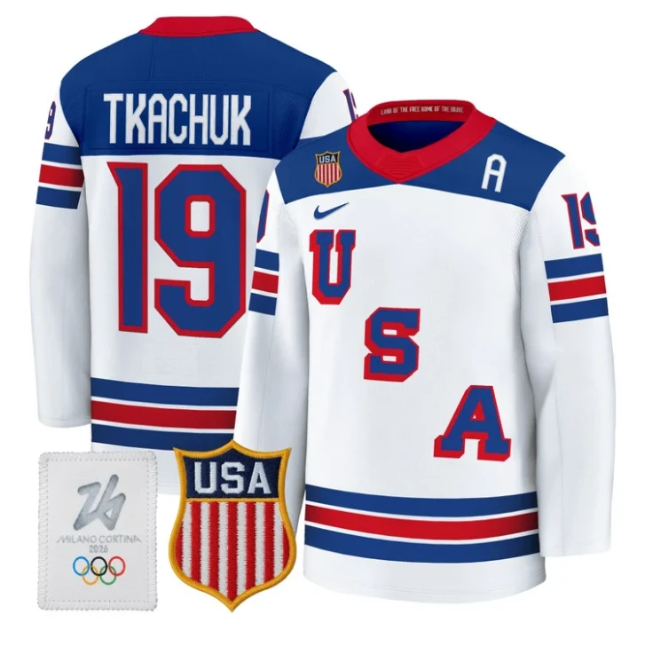 Matthew Tkachuk Jersey #19 USA Olympic 2026 Premium Hockey All Stitched by Hockey David