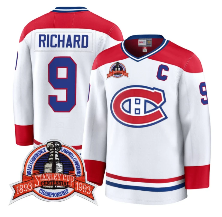 Maurice Richard Jersey #9 Montreal Canadiens Timeless Premium Stitched 1993 Final by Hockey David