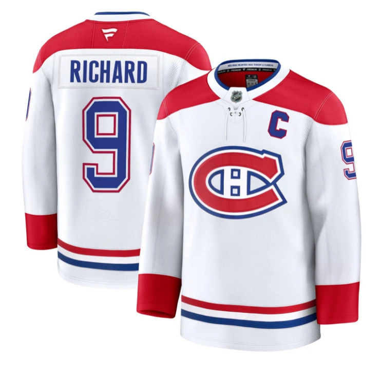 Maurice Richard Jersey #9 Montreal Canadiens Timeless Premium Stitched 2025 Away by Hockey David