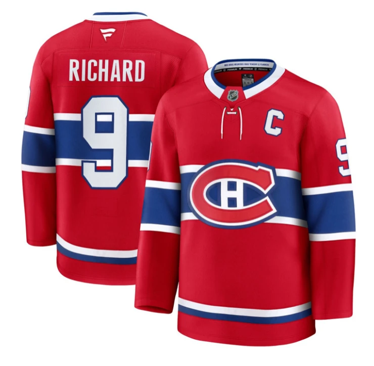 Maurice Richard Jersey #9 Montreal Canadiens Timeless Premium Stitched 2025 Home by Hockey David