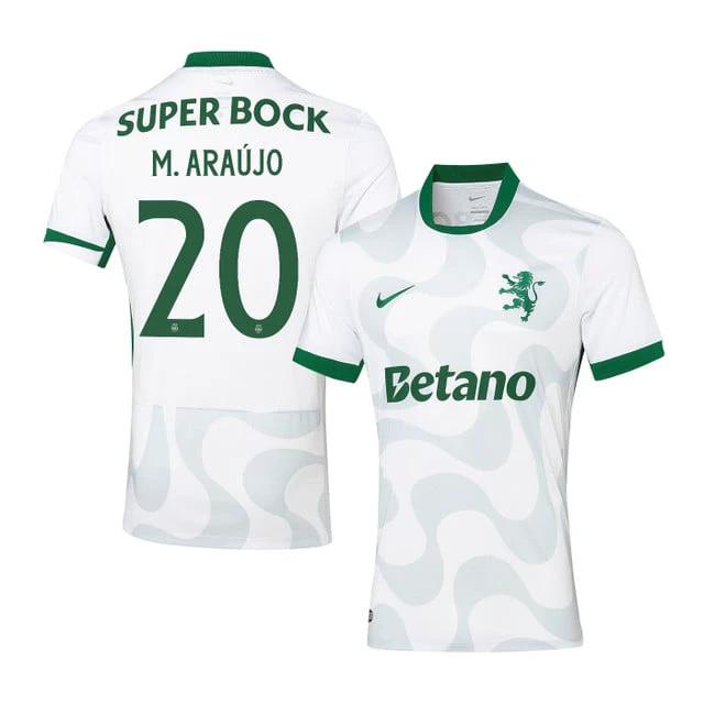 Maxi Araújo 20 Sporting CP 2025-26 Third Match Jersey – White by Soccer Jersey