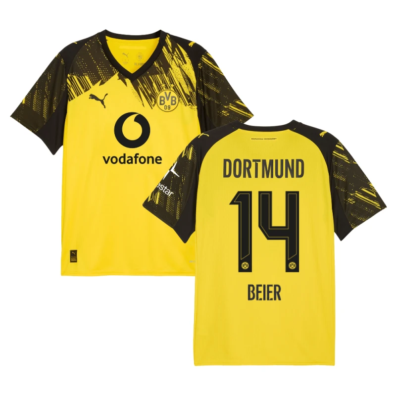 Maximilian Beier #14 Borussia Dortmund 2025-26 Home Men Jersey – Yellow by Soccer Jersey
