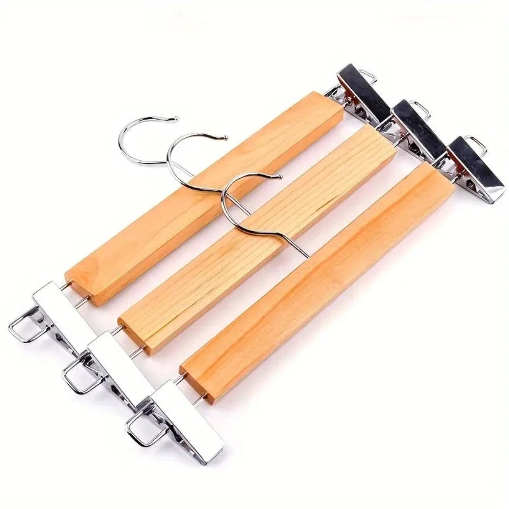 Maxwell Premium Wood Pants Hangers with Clips by Casa & Beyond