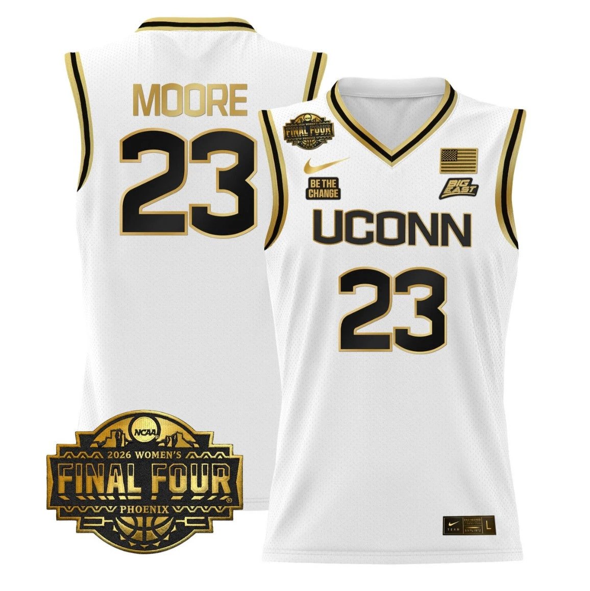 Maya Moore Jersey #23 UConn Huskies 2026 Final Four Stitched White Gold by My store basketball