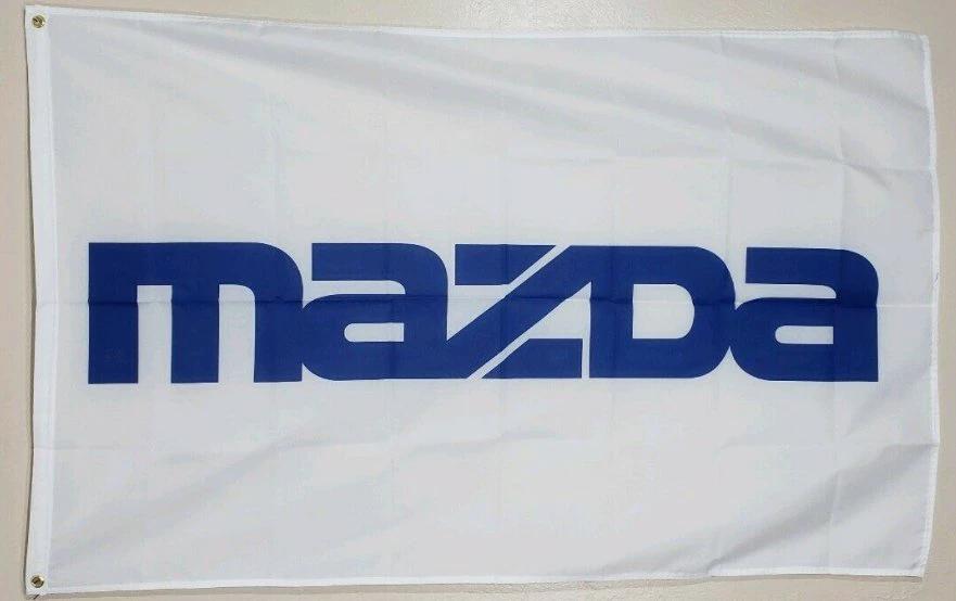 Mazda Flag White 3X5 Ft Polyester Banner USA 90x150cm by flagsjustdoit