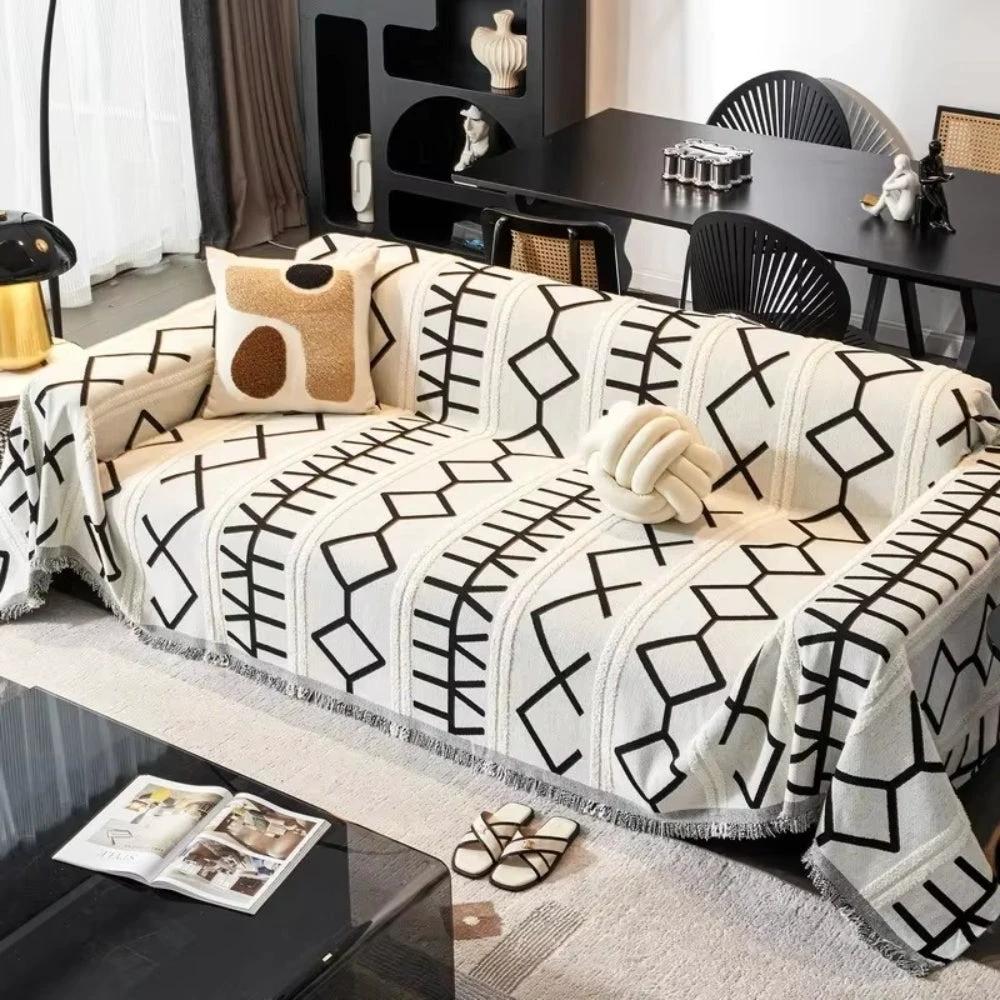 Maze Four-Season Chenille Sofa Cover by Casa & Beyond