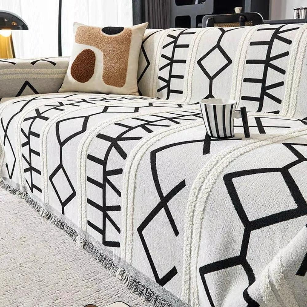Maze Four-Season Chenille Sofa Cover by Casa & Beyond