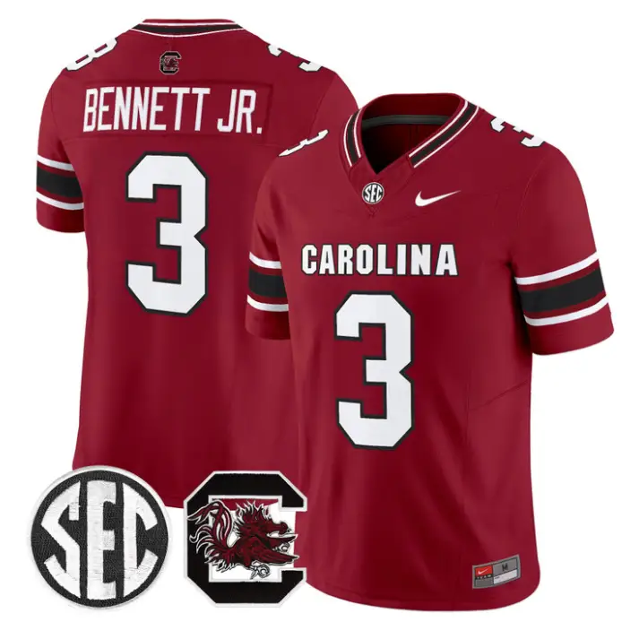 Mazeo Bennett Jr Jersey #3 South Carolina Gamecocks 2026 Limited Stitched by My Store NCAA Football Jerseys