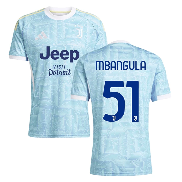 Mbangula 51 Juventus 2025-26 Away Match Jersey – Light Blue by Soccer Jersey
