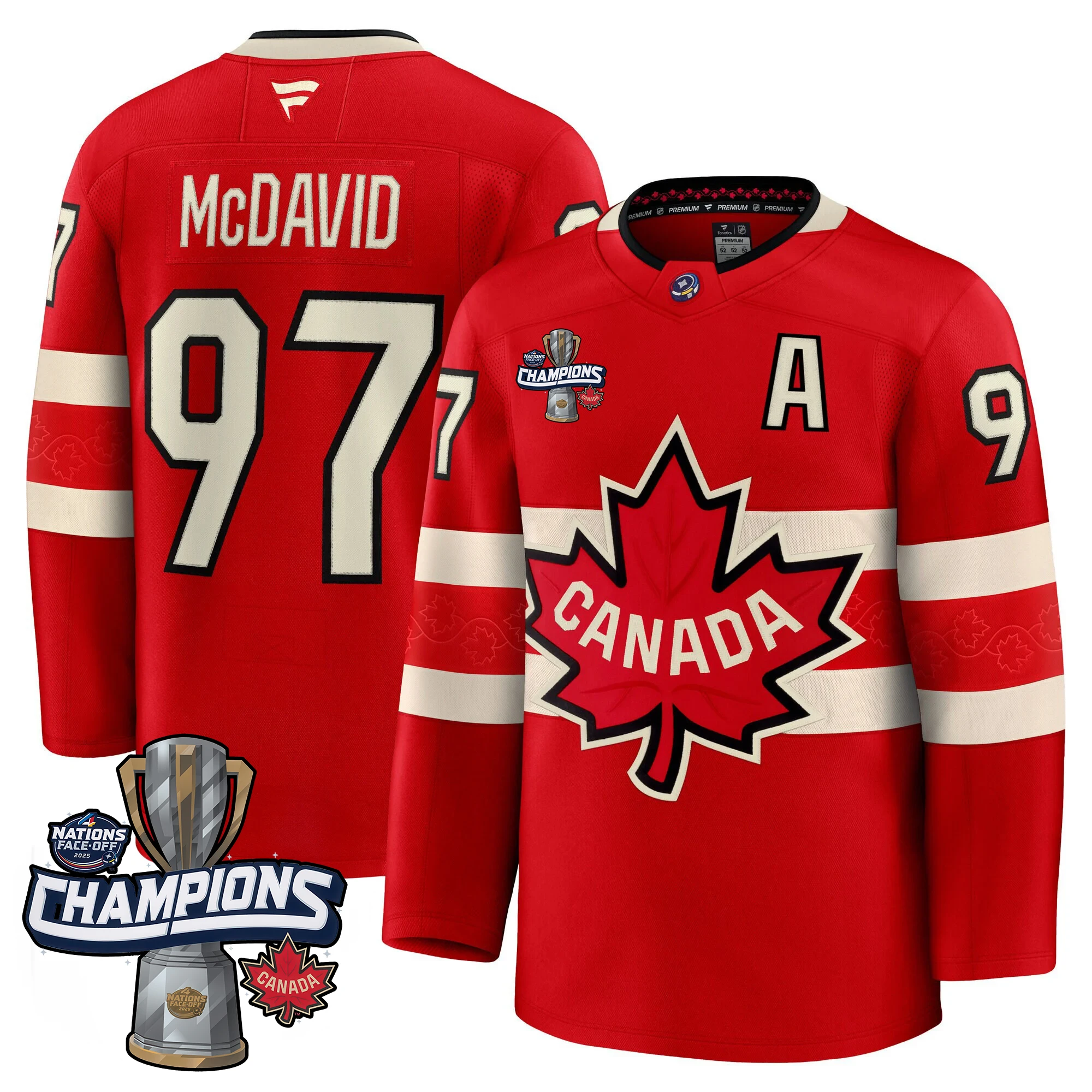 Men Canada 2025 4 Nations Face-Off Champions Jersey - All Stitched by Canada