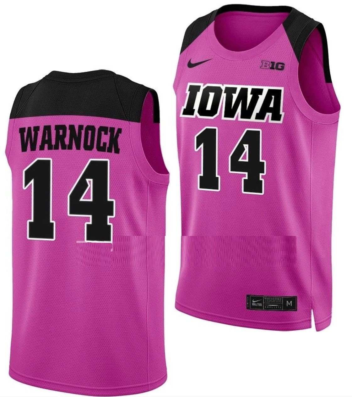McKenna Warnock Jersey Iowa Hawkeyes College Basketball Pink #14 by My store basketball