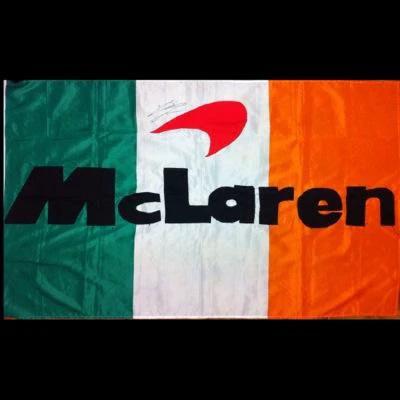 Mclaren Flag Blue White Orange 3X5 Ft Polyester Banner USA 90x150cm by flagsjustdoit