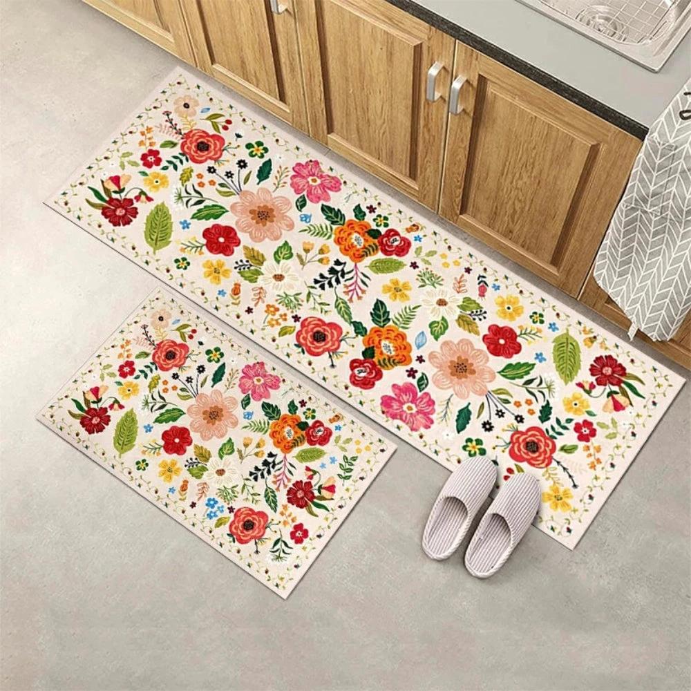 Meadow Boho Floral Kitchen Mat Set by Casa & Beyond