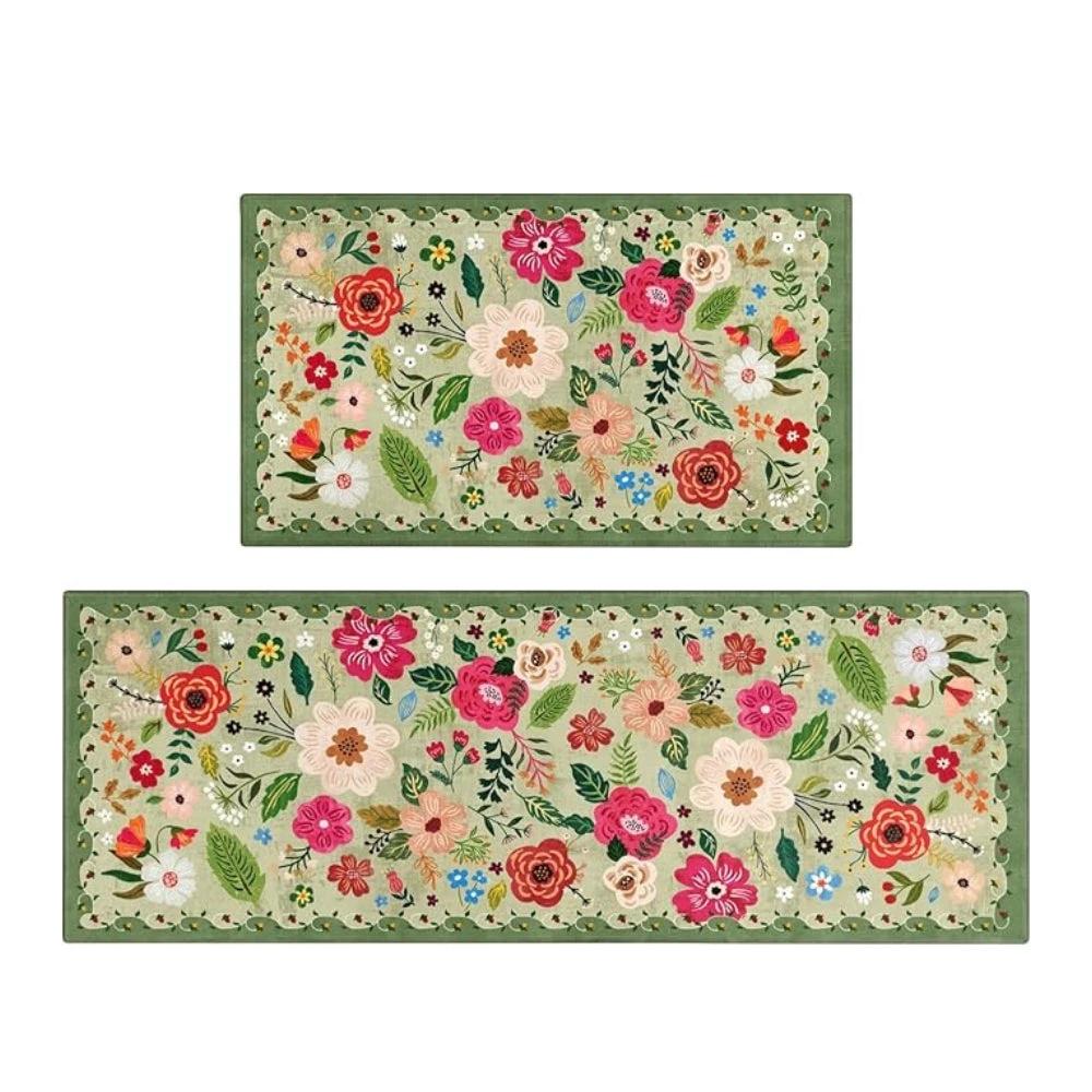 Meadow Boho Floral Kitchen Mat Set by Casa & Beyond