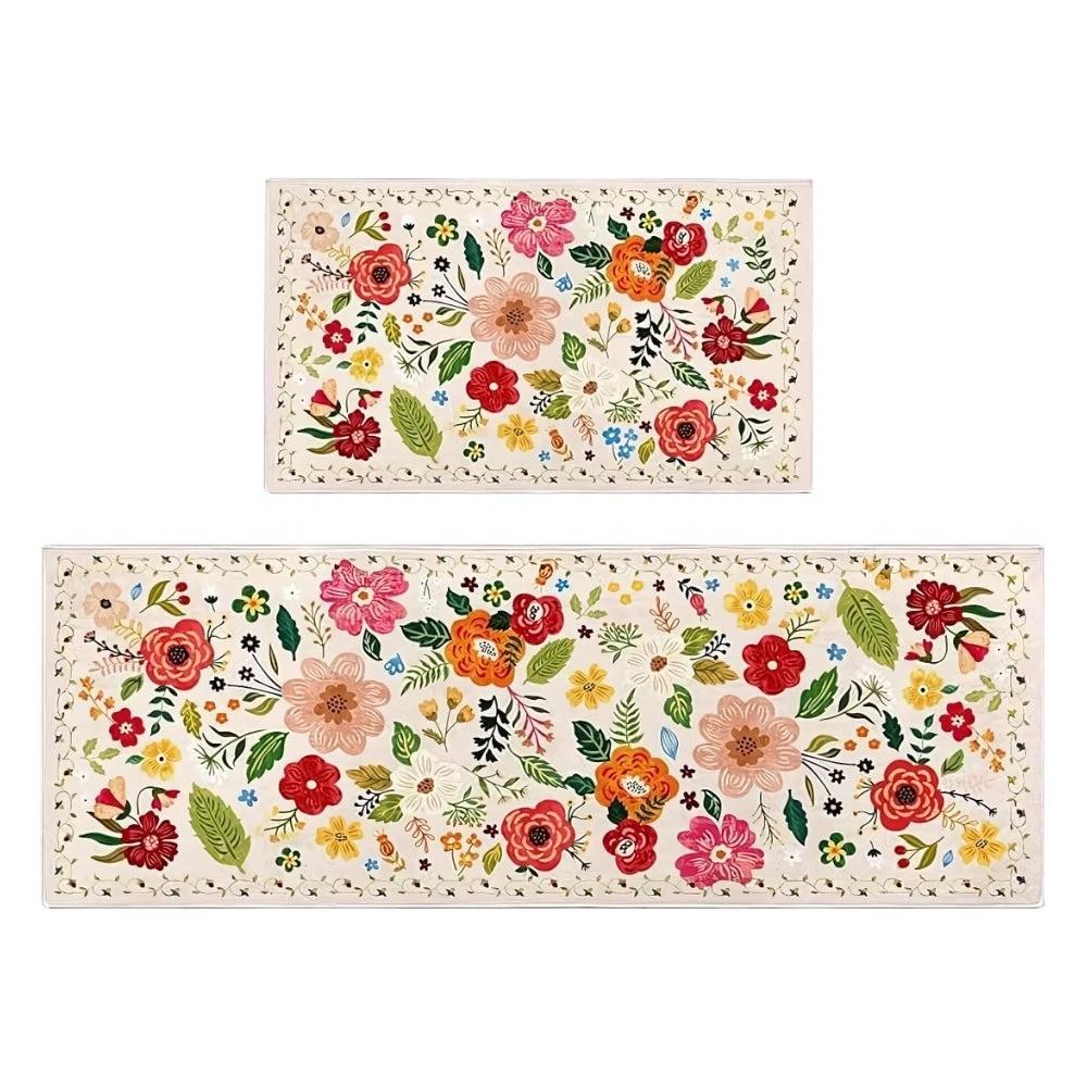 Meadow Boho Floral Kitchen Mat Set by Casa & Beyond