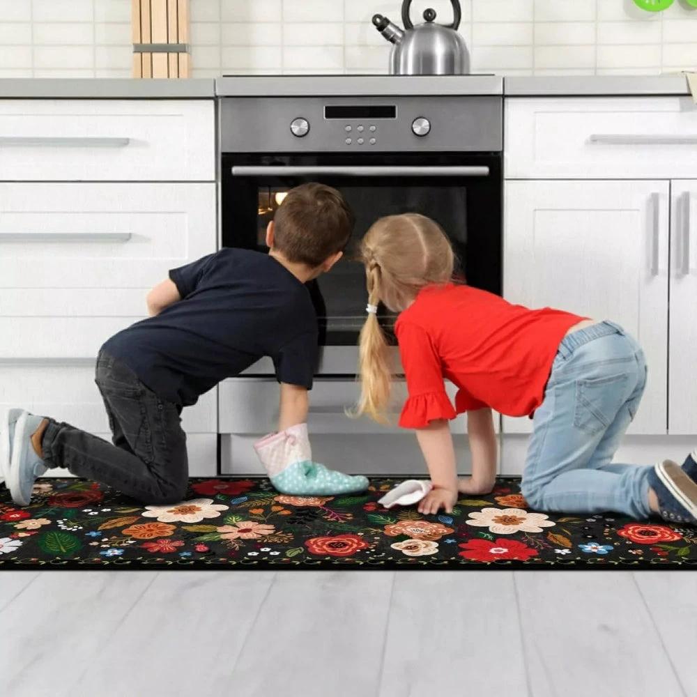 Meadow Boho Floral Kitchen Mat Set by Casa & Beyond
