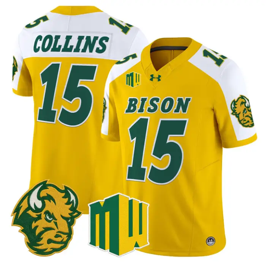 Mekhi Collins Jersey #15 North Dakota State Bison 2026 Vapor Stitched by My Store NCAA Football Jerseys