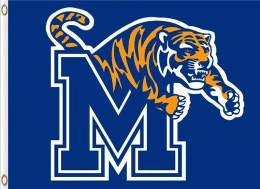 Memphis Tigers Hand Flag 3X5ft Banner Polyester with 2 Brass Grommets by flagsjustdoit