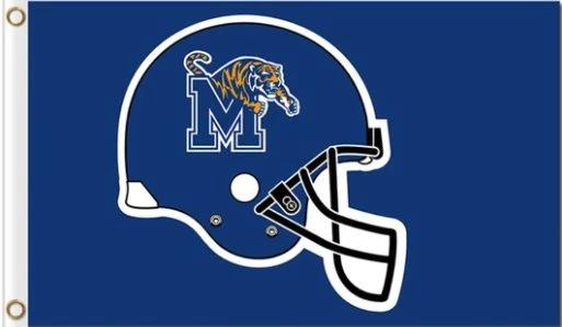 Memphis Tigers Helmet Flag 3X5ft Banner Polyester with 2 Brass Grommets by flagsjustdoit