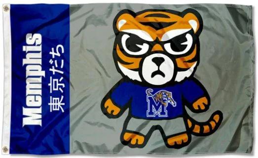 Memphis Tigers Kawaii Tokyodachi Mascot Flag 3X5ft Banner Polyester with 2 Brass Grommets by flagsjustdoit