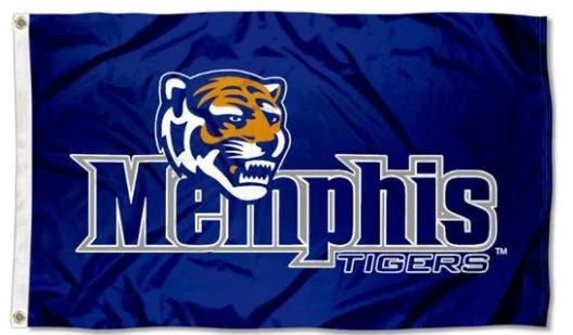 Memphis Tigers Logo Flag 3X5ft Banner Polyester with 2 Brass Grommets by flagsjustdoit