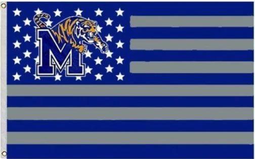 Memphis Tigers Star and Stripes Flag 3X5ft Banner Polyester with 2 Brass Grommets by flagsjustdoit