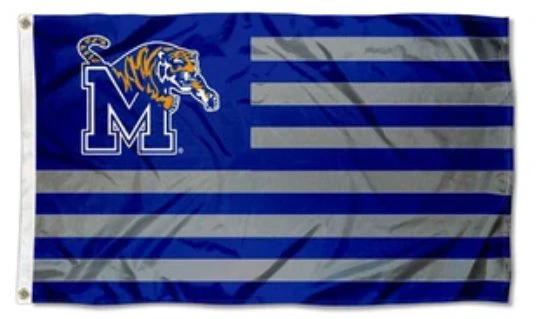 Memphis Tigers Stars and Stripes Nation Flag 3X5ft Banner Polyester with 2 Brass Grommets by flagsjustdoit