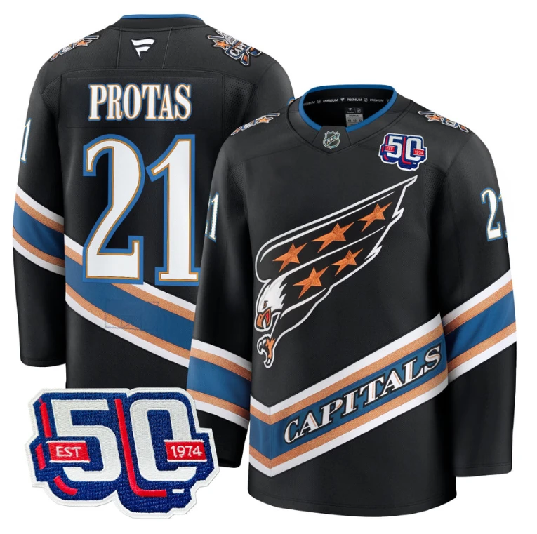 Men Aliaksei Protas Jersey #21 Washington Capitals 50th Stitched Screaming Eagle by Hockey David