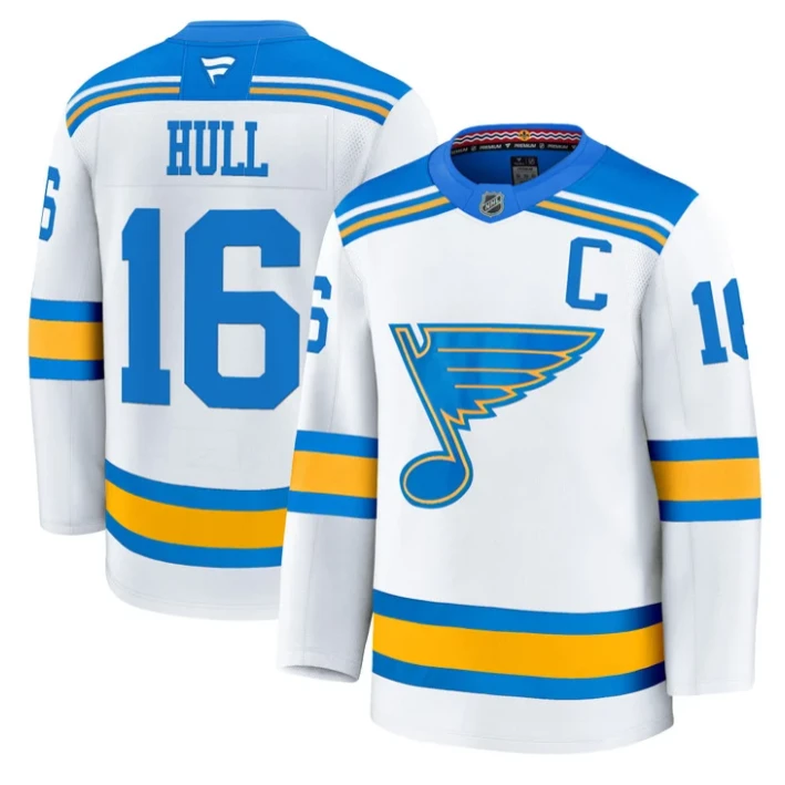 Men Brett Hull Jersey #16 St. Louis Blues 2025-26 Premium Stitched White by Hockey David
