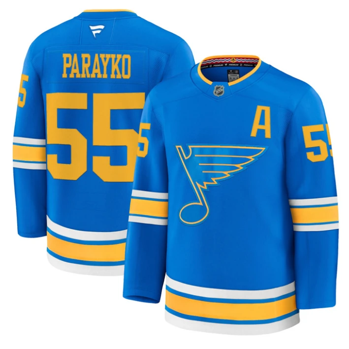 Men Colton Parayko Jersey #55 St. Louis Blues 2025-26 Premium Stitched Blue by Hockey David