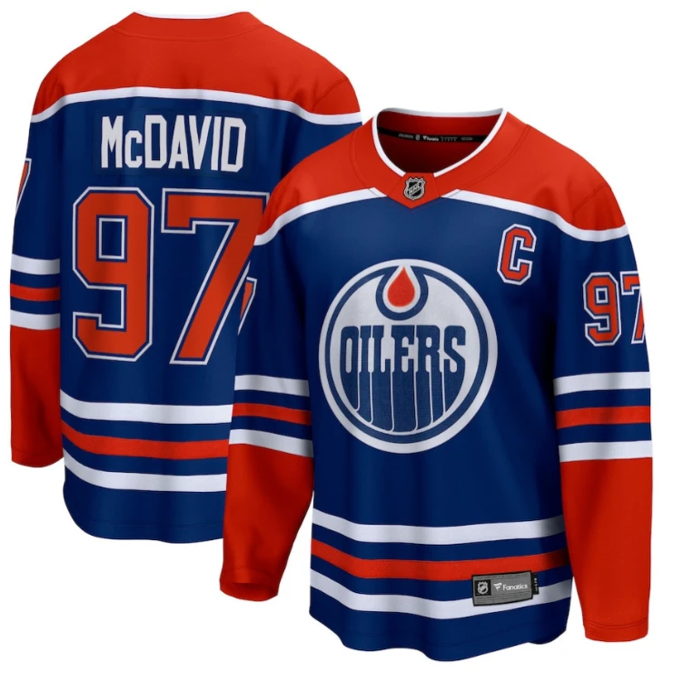 Men Connor McDavid 97 Edmonton Oilers Home Breakaway Jersey by Hockey David