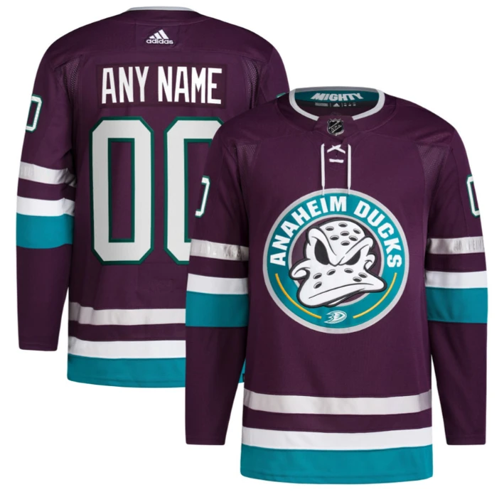 Men Custom Anaheim Ducks Jersey Name Number 30th Anniversary Primegreen Stitched by Hockey David