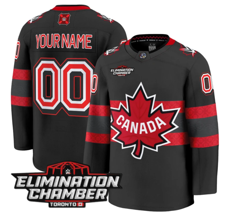 Men Custom Elimination Chamber Toronto Jersey 2025 Premium All Stitched Black by Hockey David
