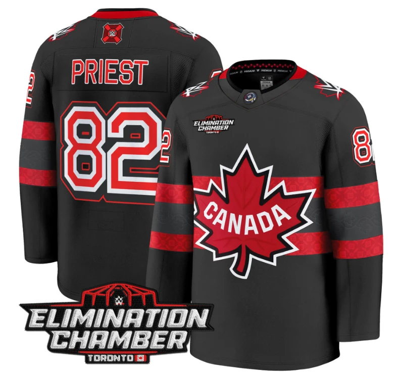 Men Damian Priest Jersey #82 Elimination Chamber Toronto 2025 Stitched Black by Hockey David