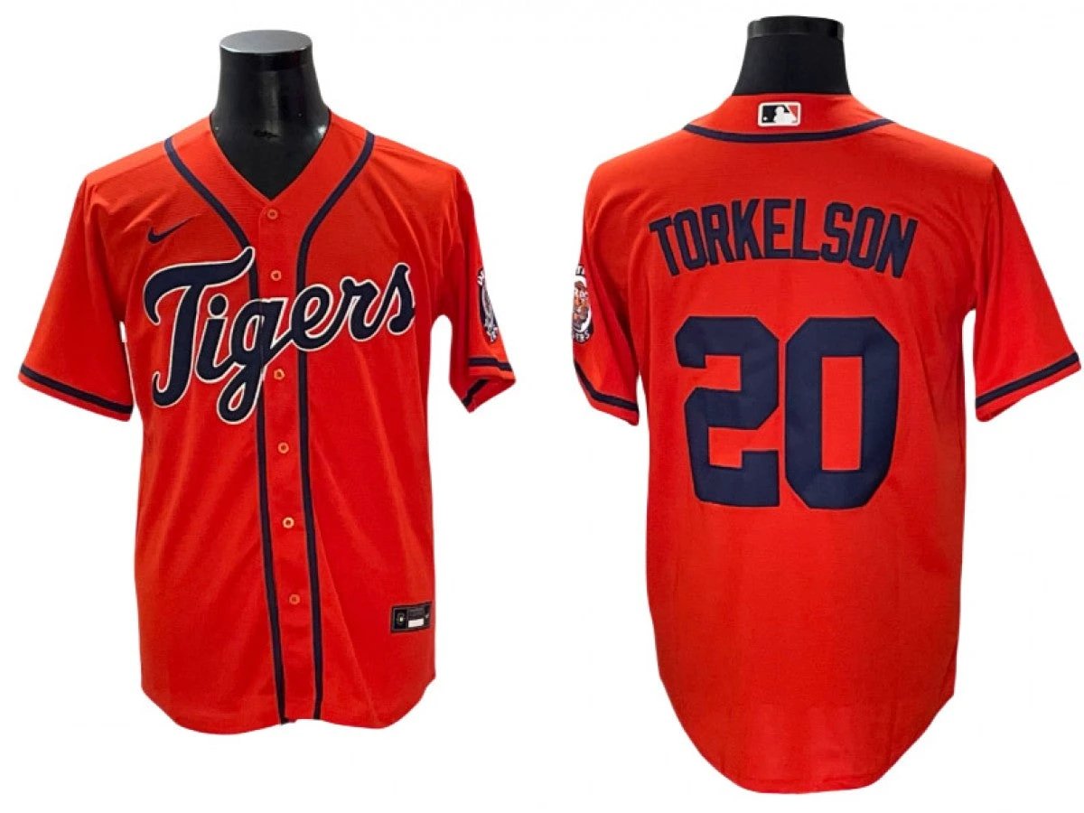 Men Detroit Tigers #20 Spencer Torkelson Orange Jersey by My Store