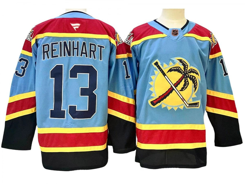 Men Florida Panthers #13 Sam Reinhart Blue Reverse Retro Jersey by Hockey David