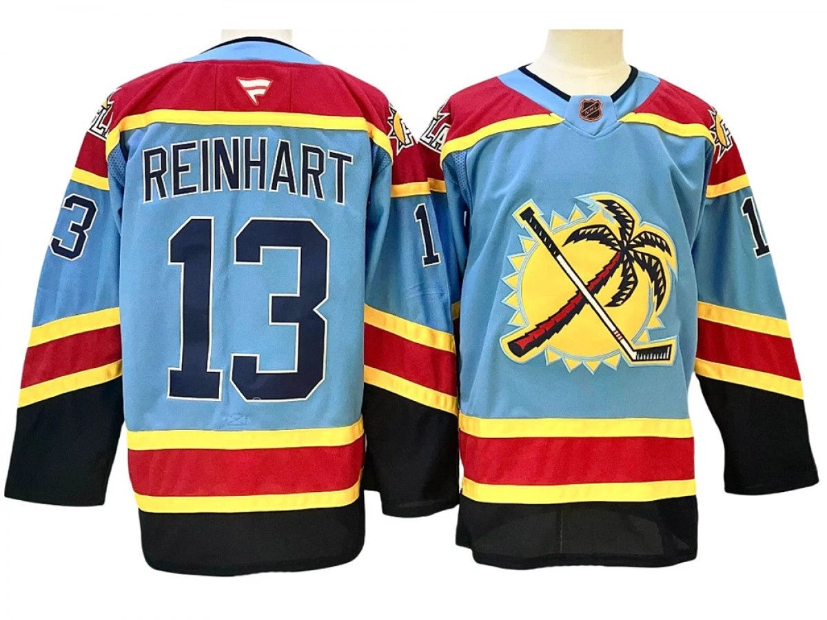 Men Florida Panthers #13 Sam Reinhart Blue Reverse Retro Jersey by Hockey David