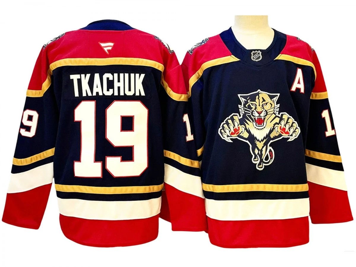 Men Florida Panthers #19 Matthew Tkachuk Navy Reverse Retro Jersey by Hockey David