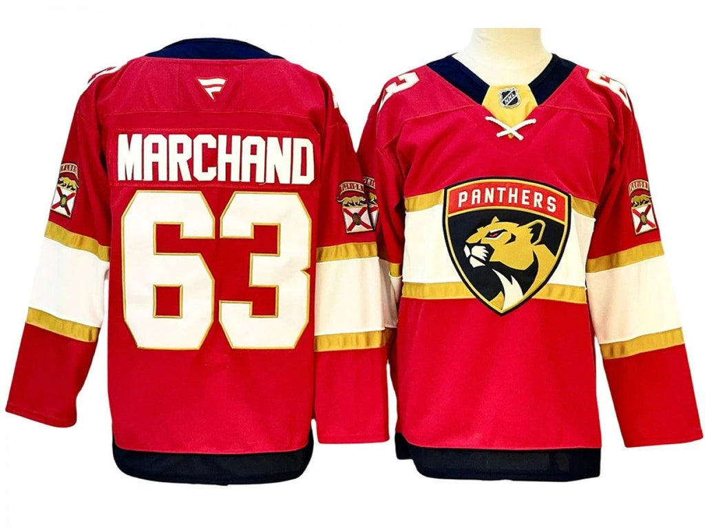 Men Florida Panthers #63 Brad Marchand Red Home Jersey by Hockey David
