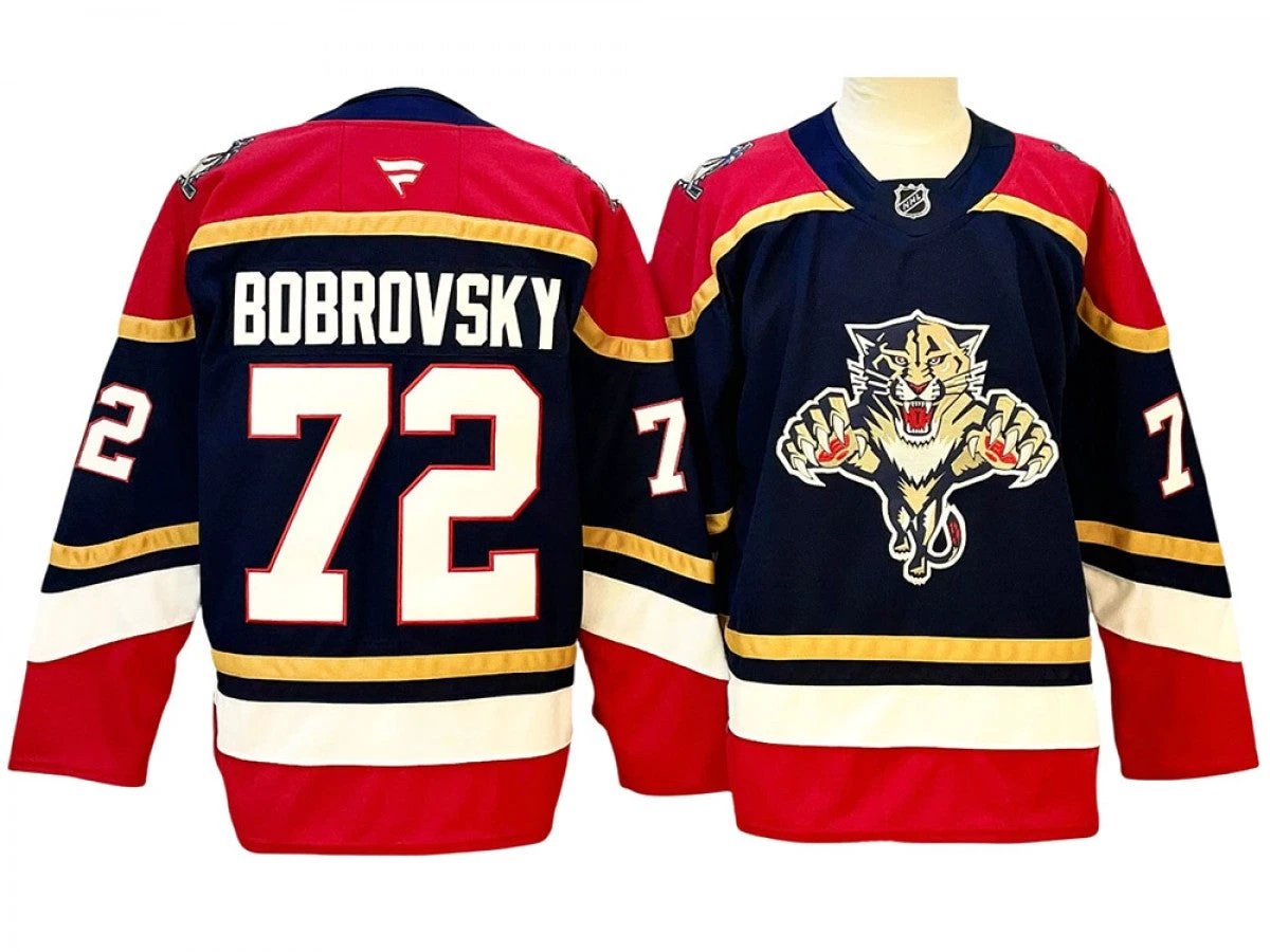 Men Florida Panthers #72 Sergei Bobrovsky Navy Reverse Retro Jersey by Hockey David