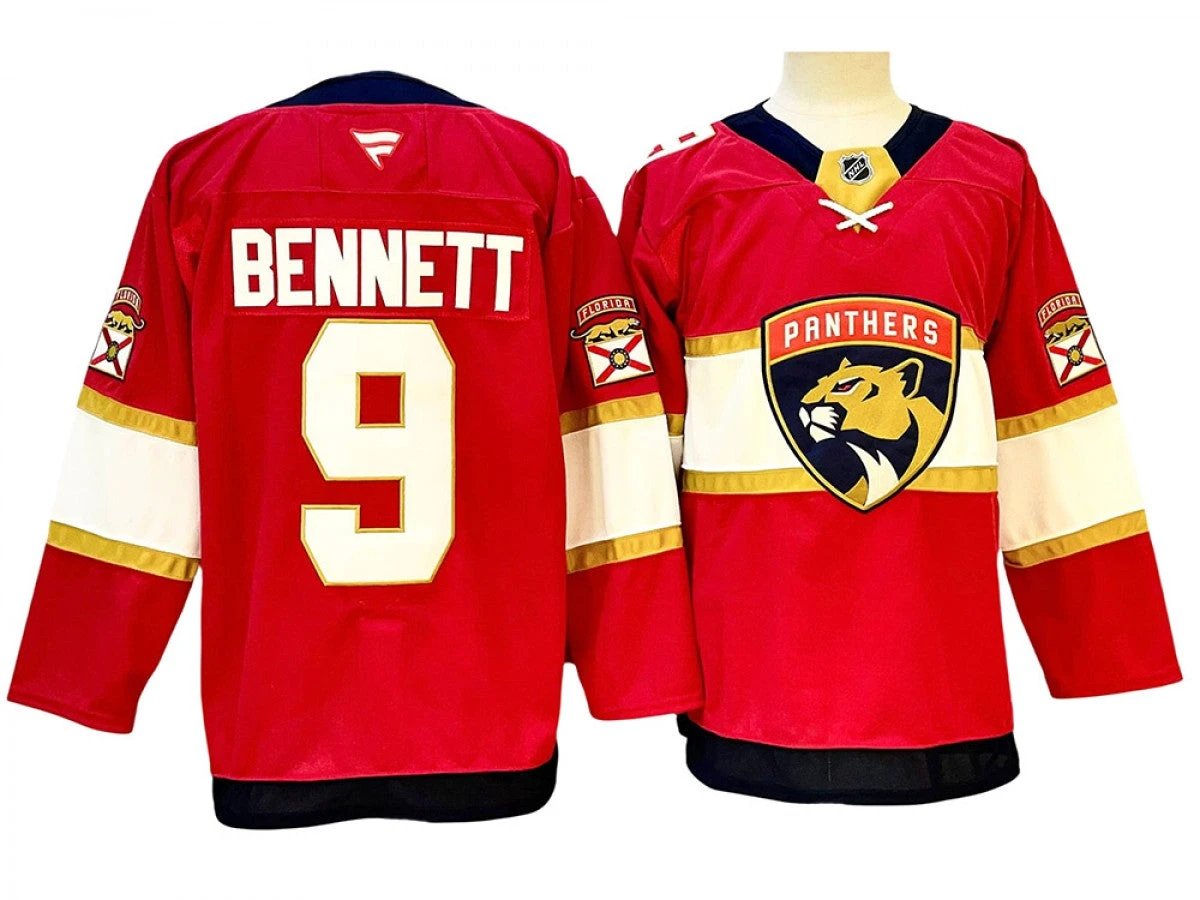 Men Florida Panthers #9 Sam Bennett Red Home Jersey (Copy) by Hockey David