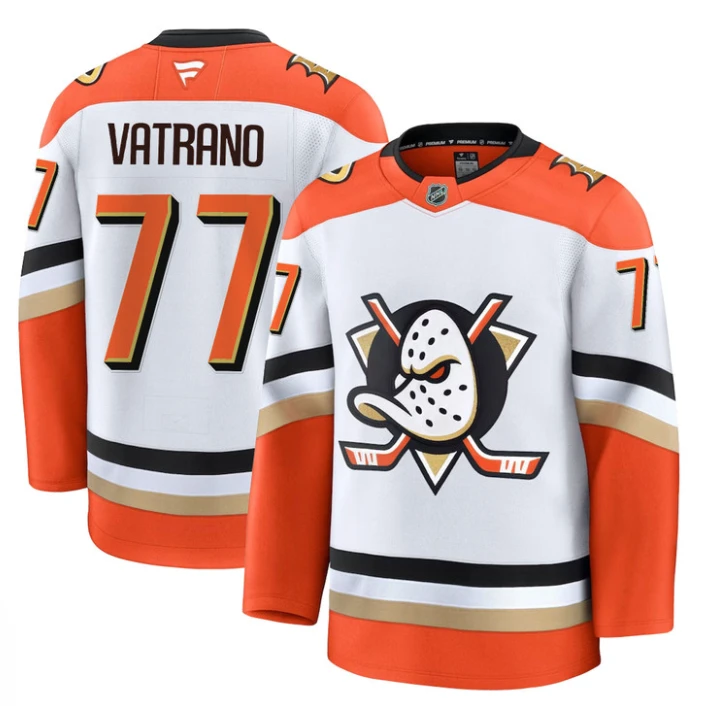 Men Frank Vatrano Jersey #77 Anaheim Ducks 2025 Premium Stitched Away by Hockey David