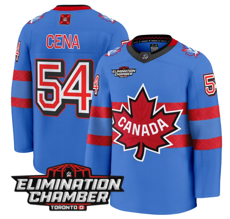 Men John Cena Jersey #54 Elimination Chamber Toronto 2025 Premium Stitched Royal by Hockey David