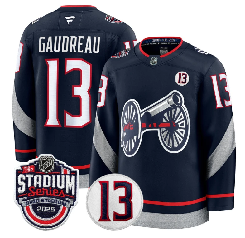 Men Johnny Gaudreau Jersey #13 Columbus Blue Jackets 2025 Stadium Series by Hockey David