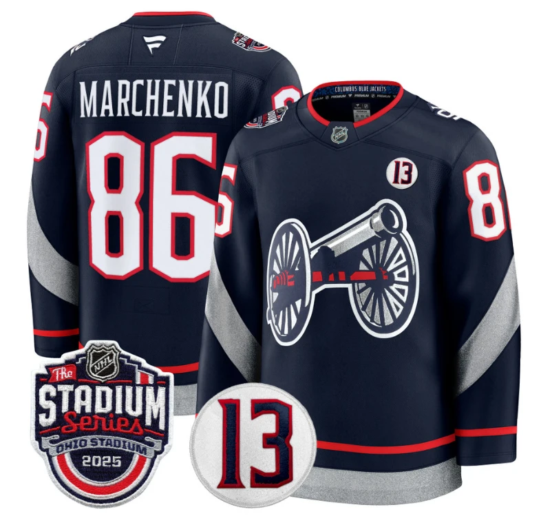 Men Kirill Marchenko Jersey #86 Columbus Blue Jackets 2025 Stadium Series by Hockey David