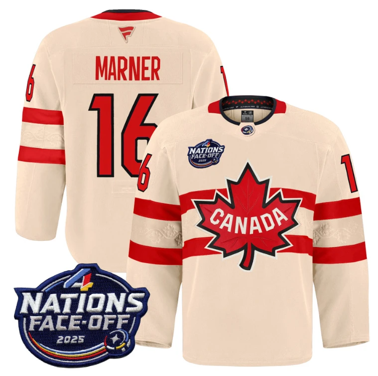 Men Mitch Marner Jersey #16 Canada 4 Nations Face-Off 2025 Pro Stitched Cream by Hockey David
